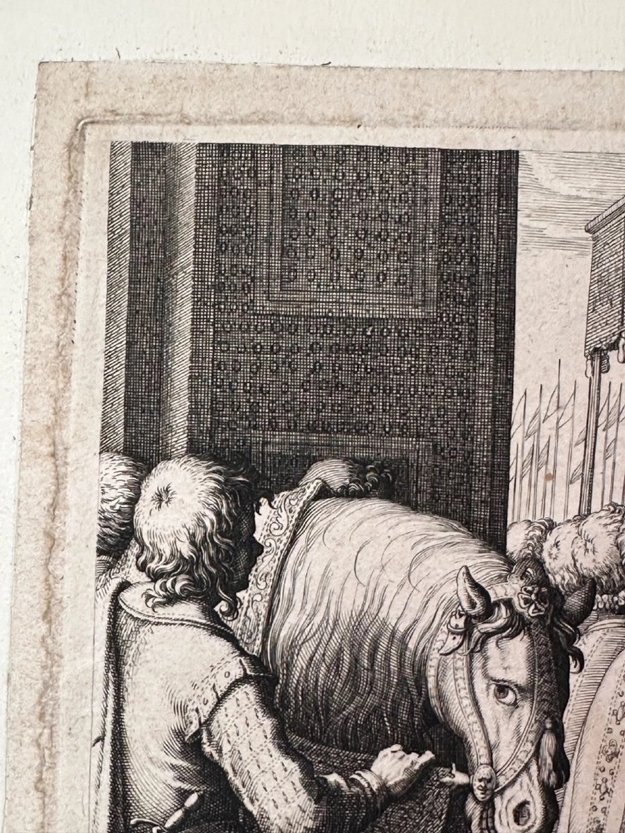 Jacques Callot d’après Matteo Rosselli, Incoronazione di Cristina di Lorena, gravure ancienne d-photo-2