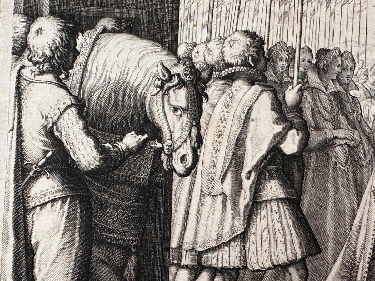 Jacques Callot d’après Matteo Rosselli, Incoronazione di Cristina di Lorena, gravure ancienne d-photo-5