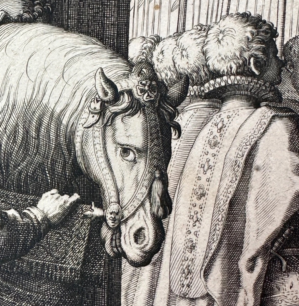 Jacques Callot d’après Matteo Rosselli, Incoronazione di Cristina di Lorena, gravure ancienne d