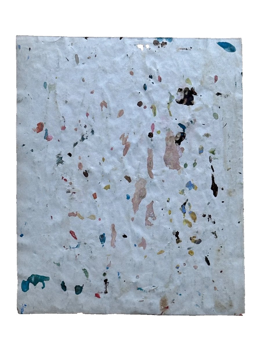 Ten Kate Antique Cobra Drawing Portrait Couple Man Woman Standing Nude Gouache 1950-photo-3