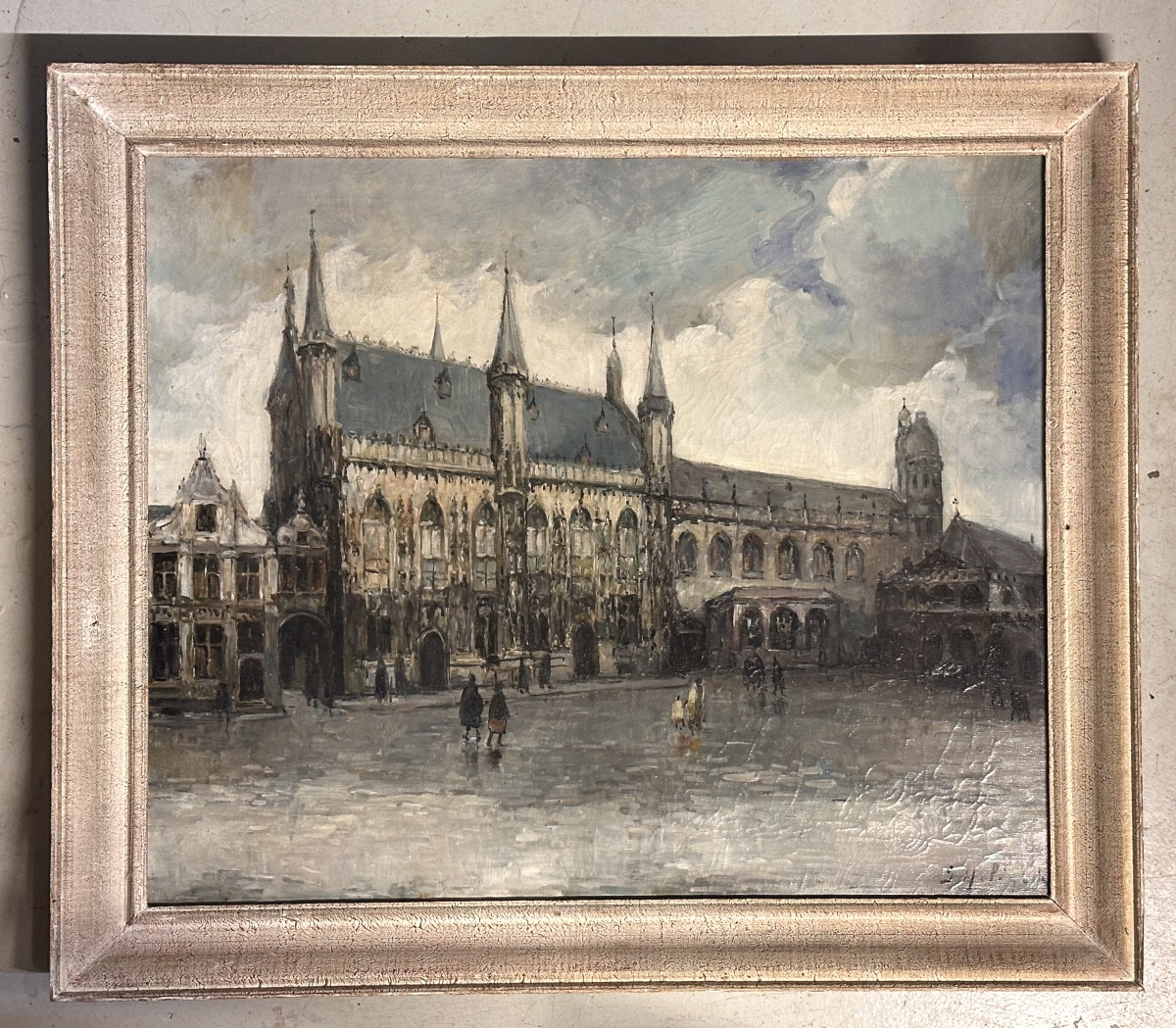 Gustave Helinck Painting Landscape View Sky Bruges Animated Post Impressionist Belgian-photo-1