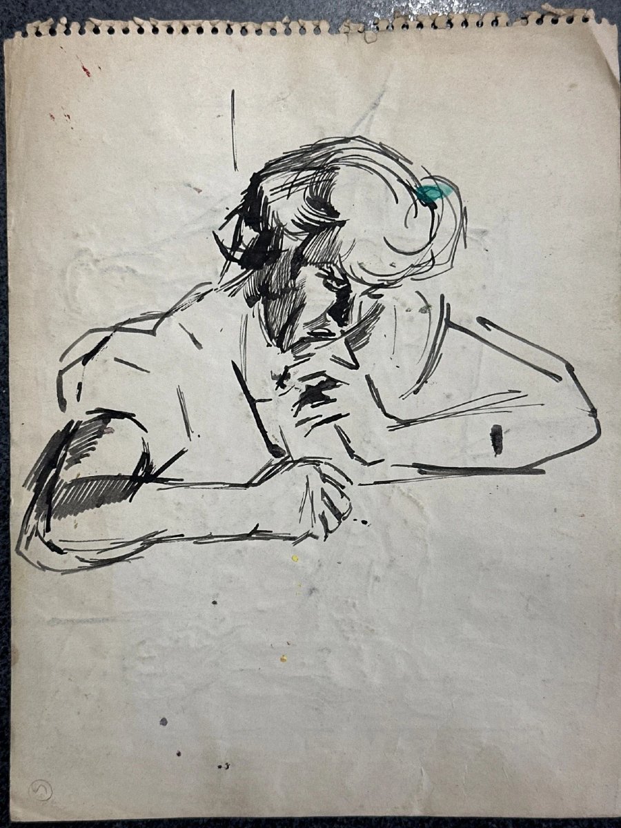 Ten Kate Portrait Nude Cobra Couple In A Gouache Interior-photo-4