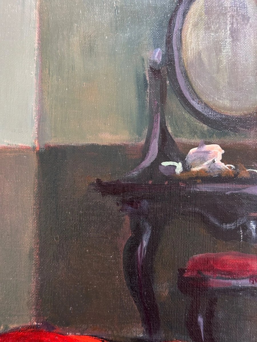 Dobrosky Erotic Painting Portrait Of A Nude Young Woman In A Bedroom-photo-3