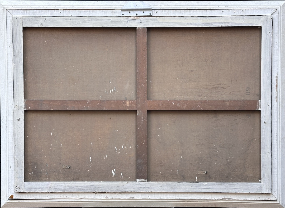 Auberger Grand Tableau Marine bord de mer La Vague Bretagne Saint-Lunaire art déco Ciel -photo-5