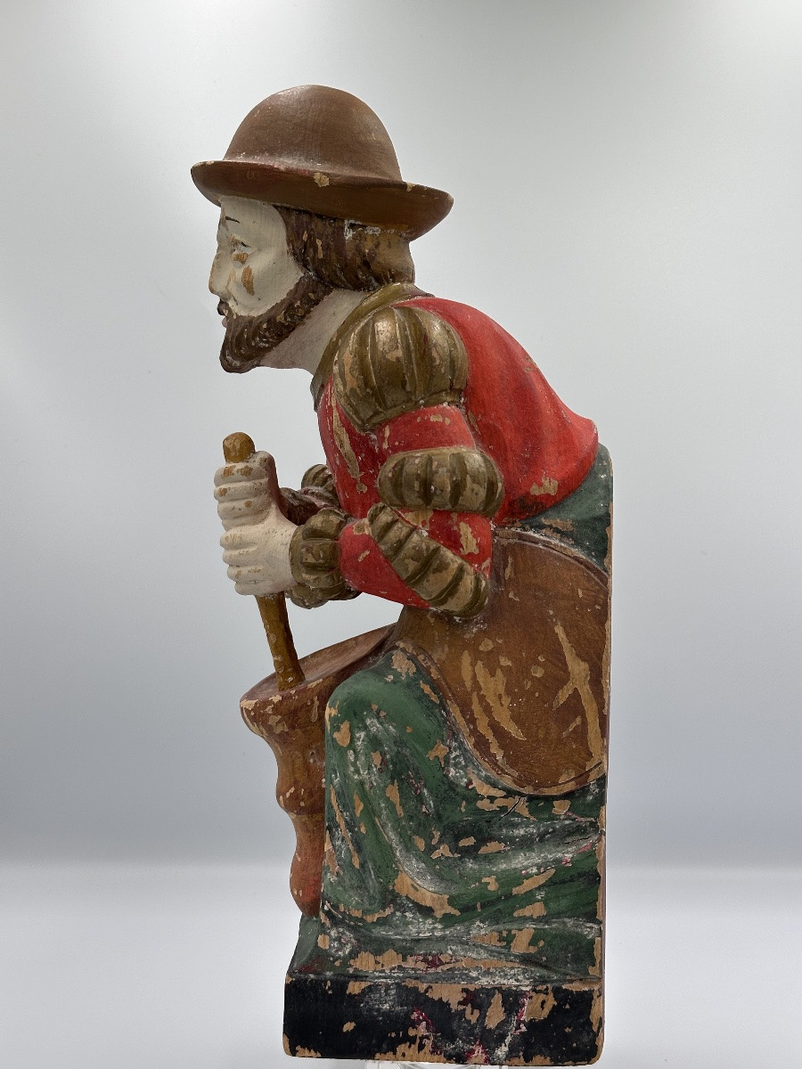 Statue religieuse bois sculpté Saint Côme Patron des Chirurgiens martyr -photo-4