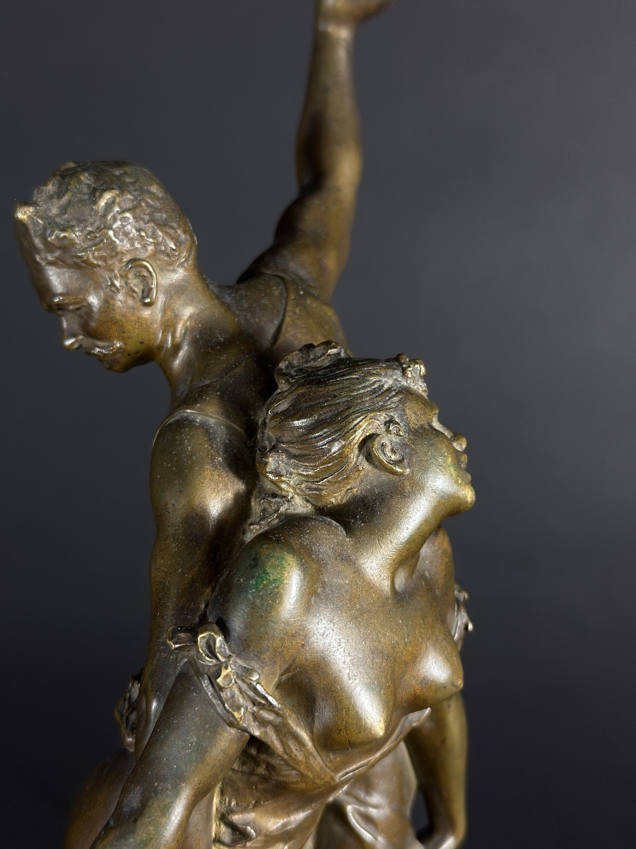 Bronze  de cabinet Curiosa scène érotique portrait couple La fessée Curiosité 19ème Érotisme-photo-2