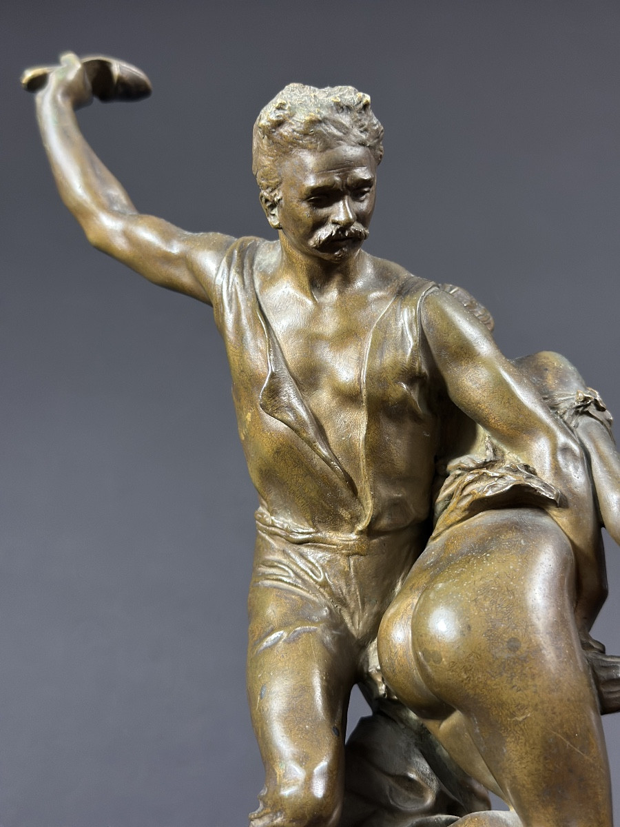 Bronze  de cabinet Curiosa scène érotique portrait couple La fessée Curiosité 19ème Érotisme-photo-3