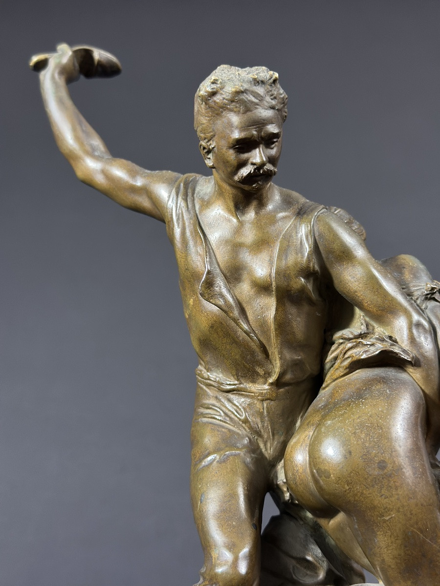 Bronze  de cabinet Curiosa scène érotique portrait couple La fessée Curiosité 19ème Érotisme-photo-3