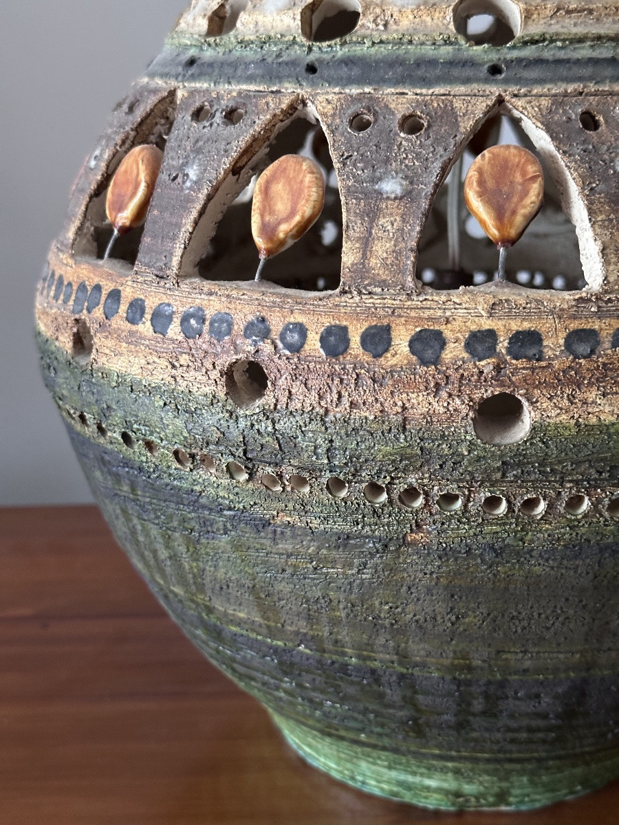 Georges Pelletier Large Ceramic Lamp, 80 Cm, Circa 1960 Vintage Design Interior Design-photo-1