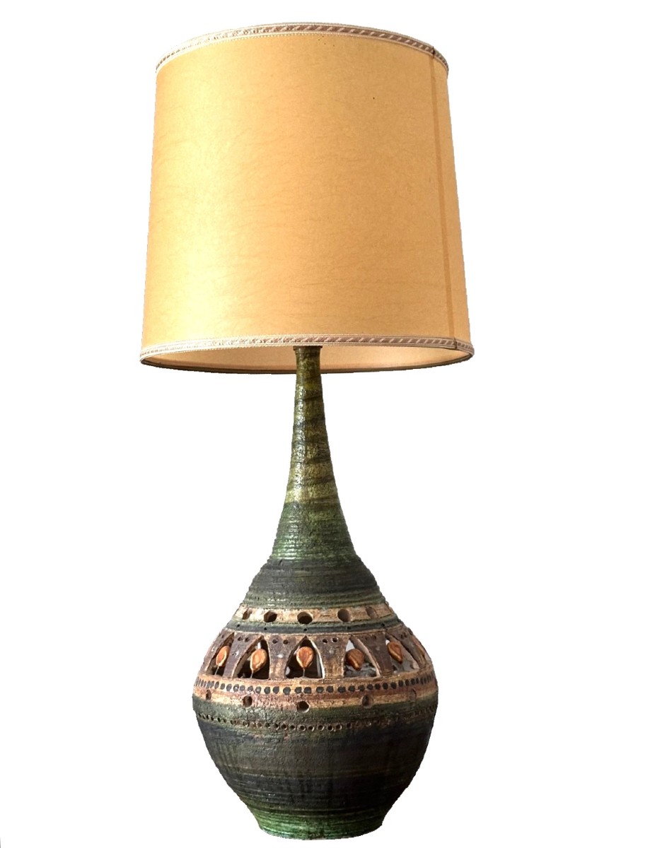 Georges Pelletier Large Ceramic Lamp, 80 Cm, Circa 1960 Vintage Design Interior Design