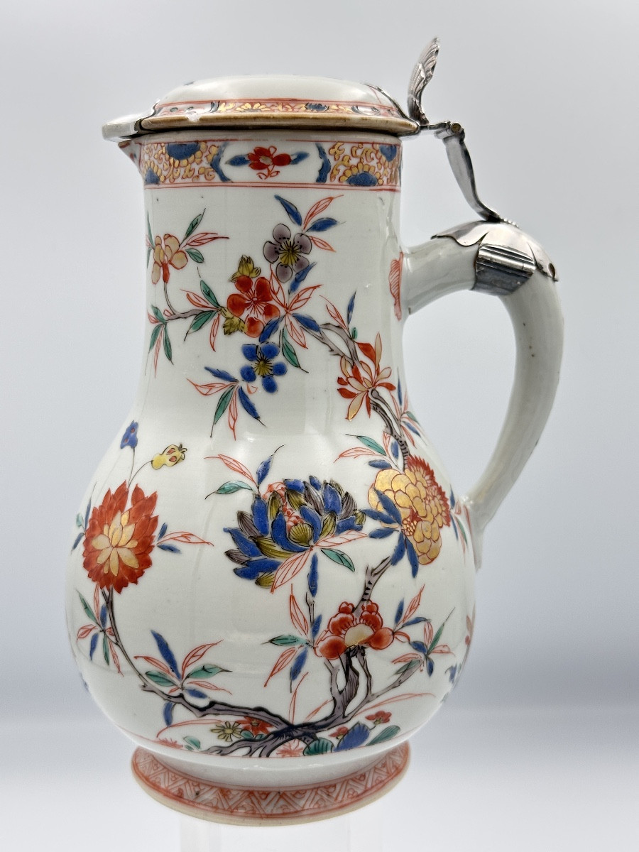 Verseuse porcelaine de Chine Compagnie des Indes  monture en argent XVIIIe KANGXI-photo-2