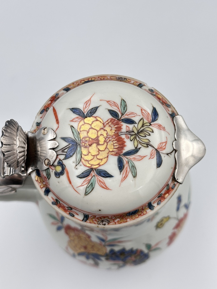 Verseuse porcelaine de Chine Compagnie des Indes  monture en argent XVIIIe KANGXI-photo-3