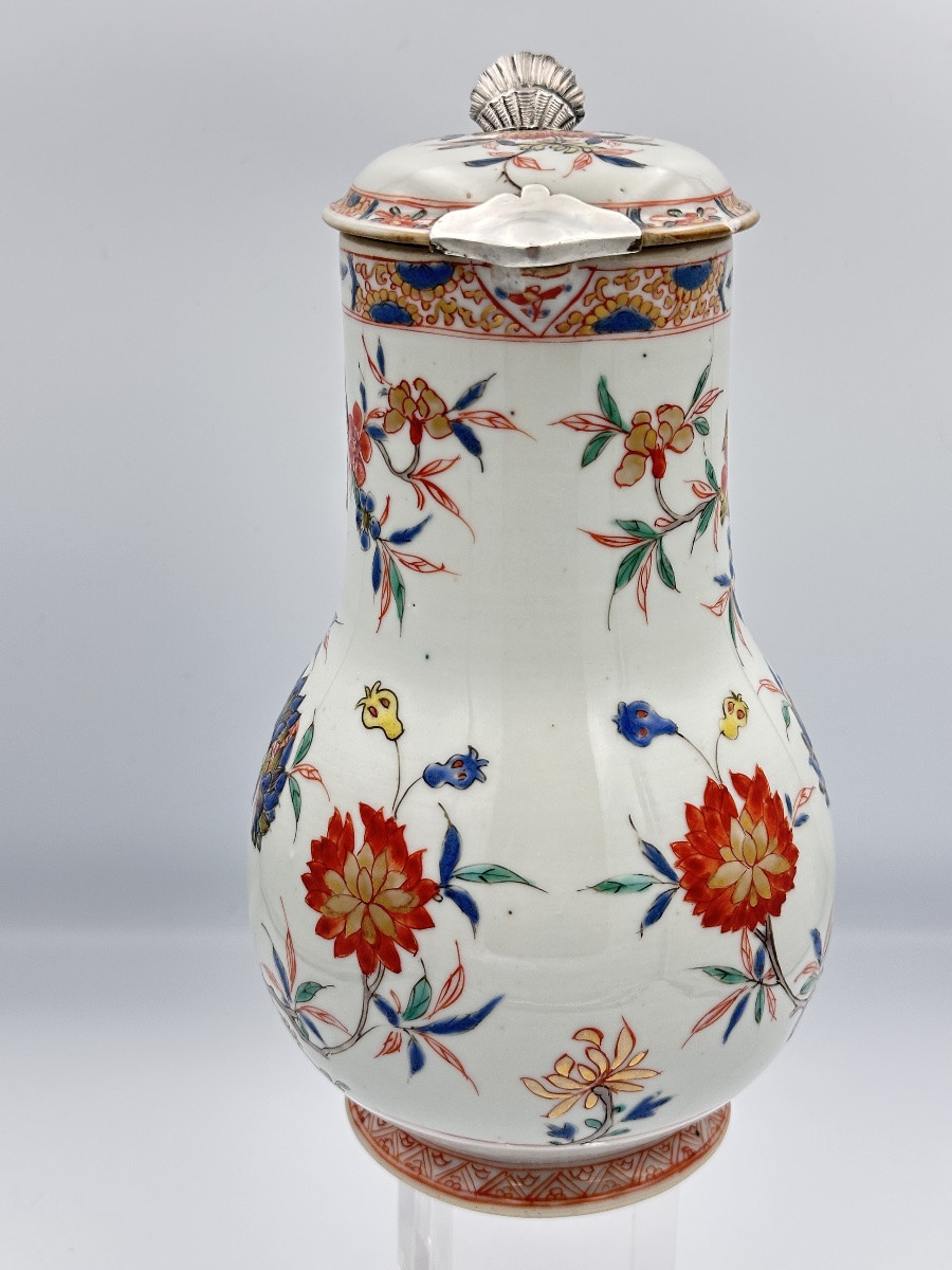 Verseuse porcelaine de Chine Compagnie des Indes  monture en argent XVIIIe KANGXI-photo-4