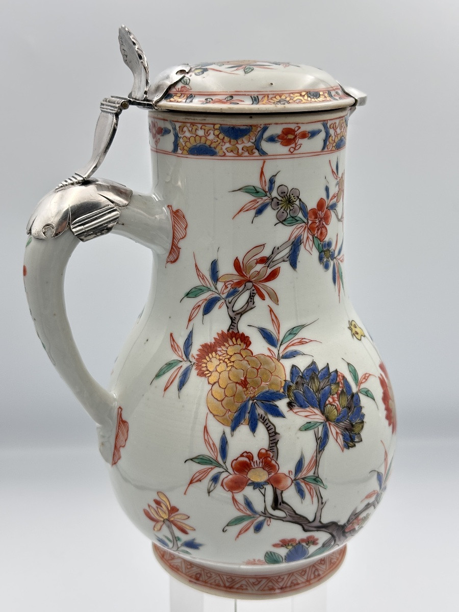 Verseuse porcelaine de Chine Compagnie des Indes  monture en argent XVIIIe KANGXI-photo-5