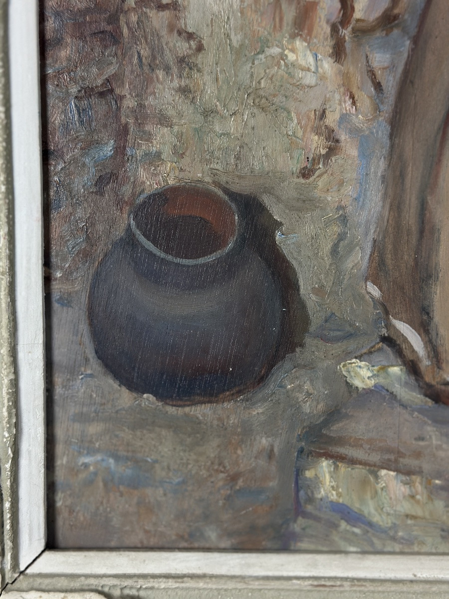 Marcel Canet Orientalist Painting Portrait Young Woman Kitchen Decor Algeria Art Deco-photo-2