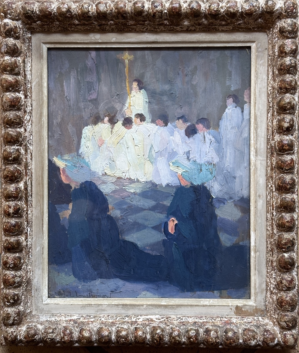 Marie Louise Lustremant Tableau La Procession Notre Dame De Paris Enfant De Coeur Moniale-photo-2