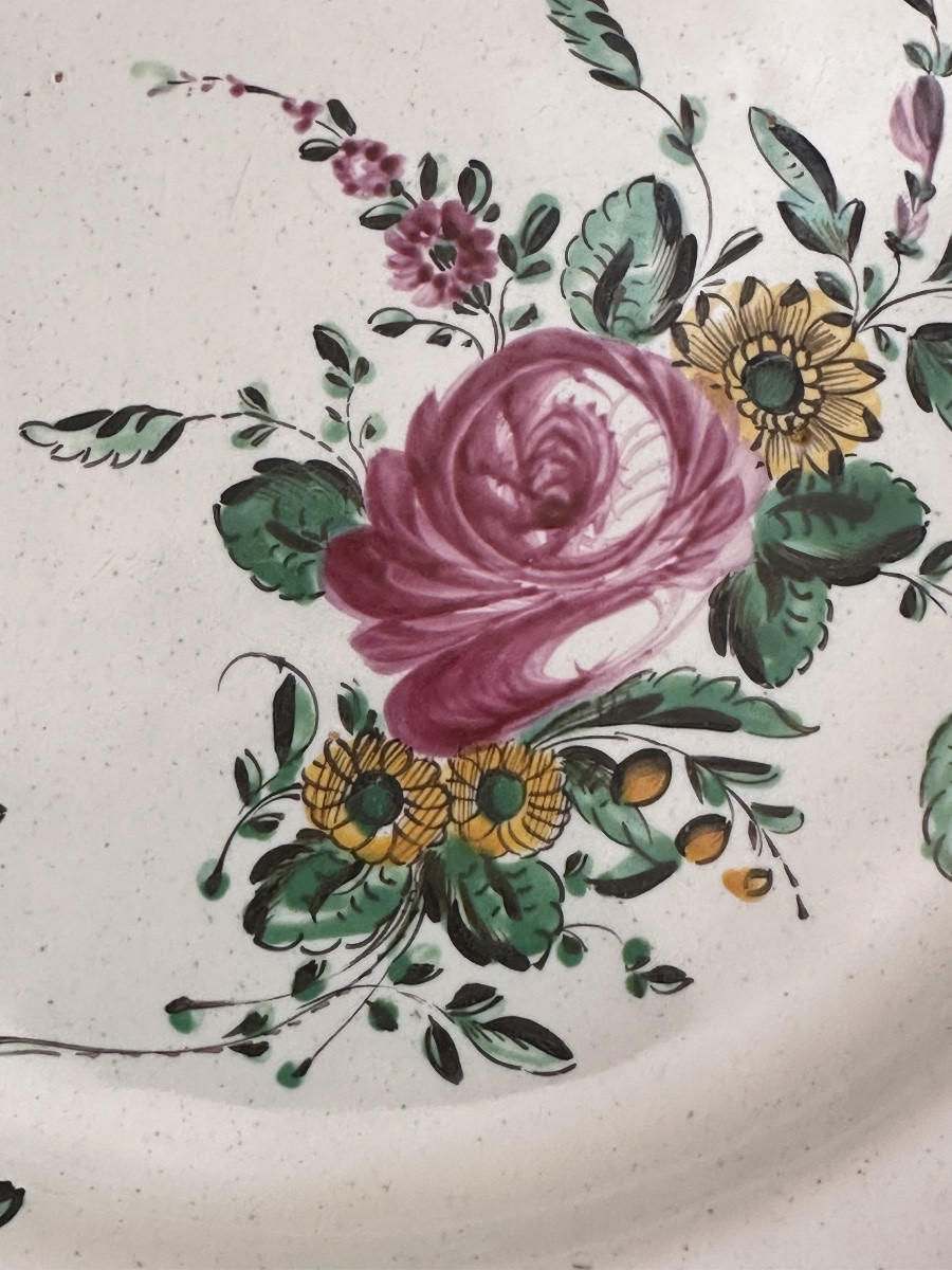 Rose De Pesaro Earthenware Plate Italy Casali Callegari 18th Century-photo-3