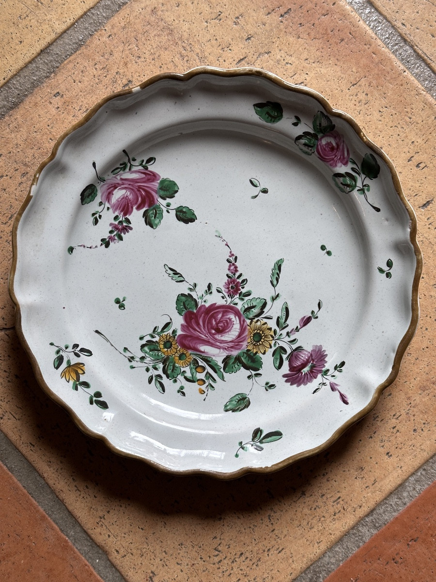 Rose De Pesaro Earthenware Plate Italy Casali Callegari 18th Century