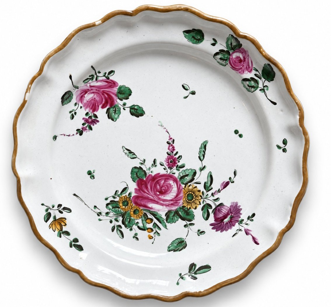 Rose De Pesaro Earthenware Plate Italy Casali Callegari 18th Century