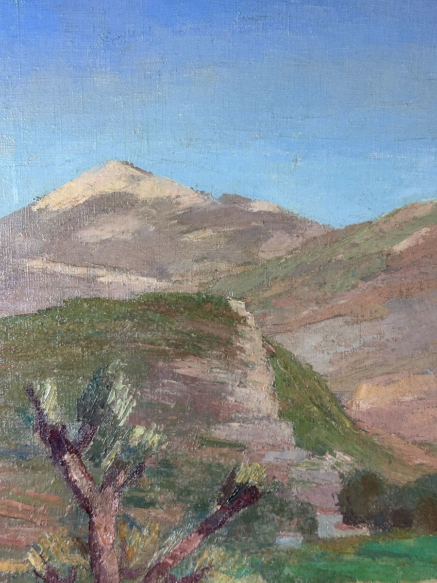 Sigrist Grand tableau paysage provençal Mont Ventoux bergerie Malaucène -photo-1
