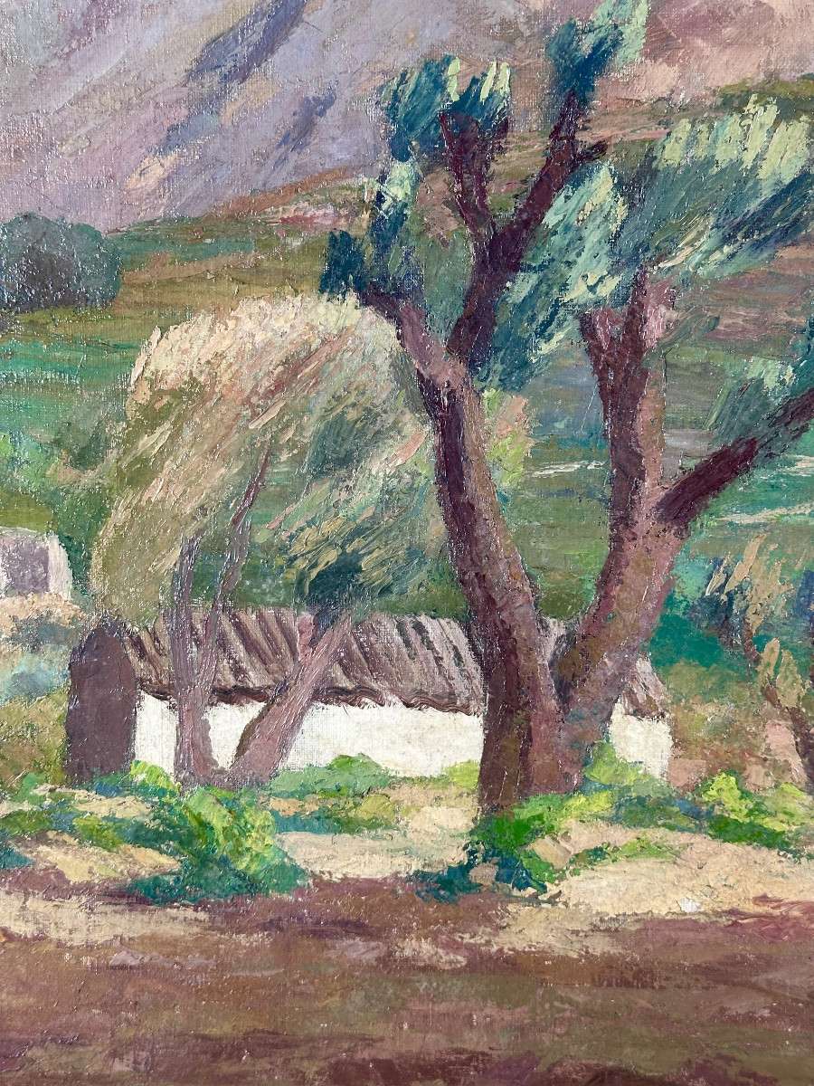 Sigrist Grand tableau paysage provençal Mont Ventoux bergerie Malaucène -photo-2