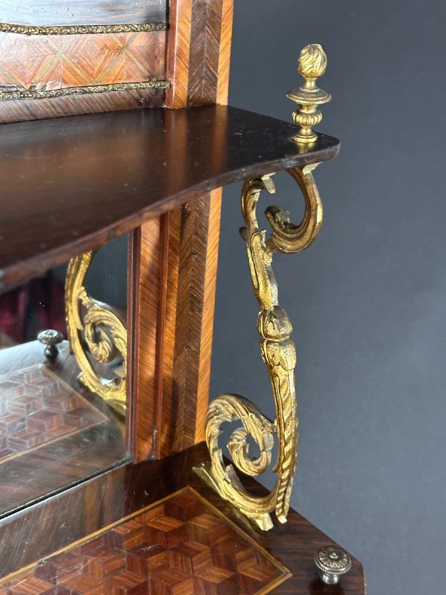 Cabinet Marquetry Buffet Décor Louis XV Cabinetmaker Companion Miniature-photo-1
