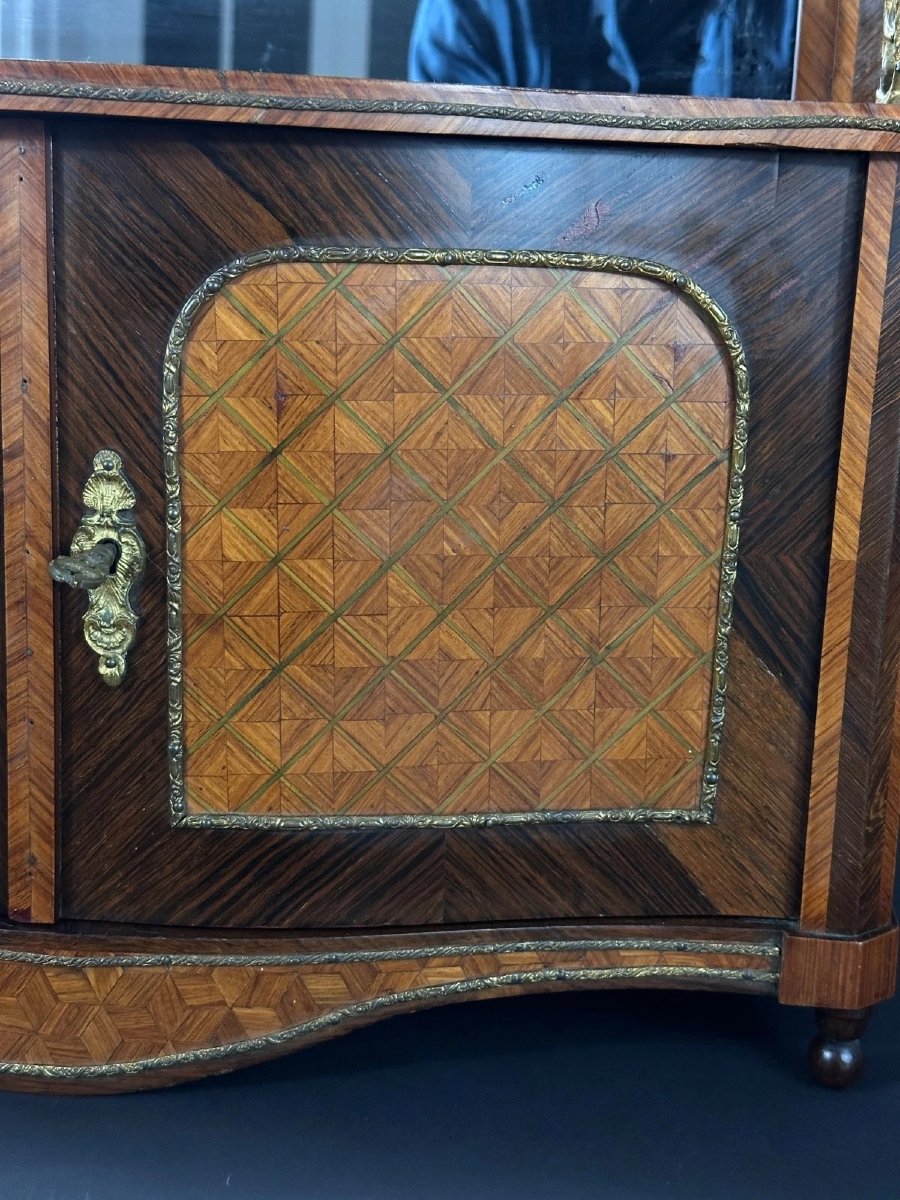 Cabinet Marquetry Buffet Décor Louis XV Cabinetmaker Companion Miniature-photo-3