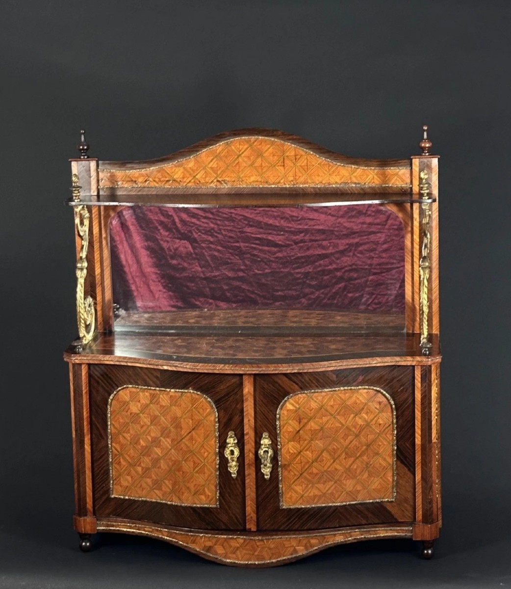 Cabinet Marquetry Buffet Décor Louis XV Cabinetmaker Companion Miniature