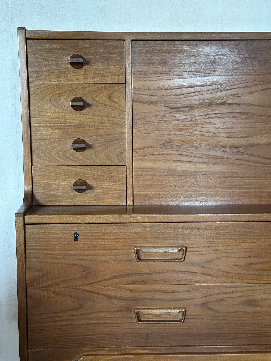 Arne Wahl Iversen Secrétaire bureau scandinave modèle 69 Teck vintage design 1960 décor Danish-photo-4