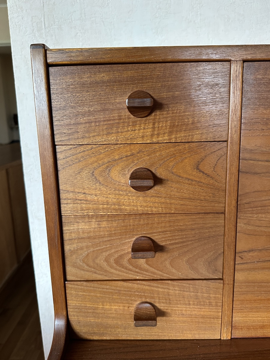 Arne Wahl Iversen Secrétaire bureau scandinave modèle 69 Teck vintage design 1960 décor Danish-photo-5