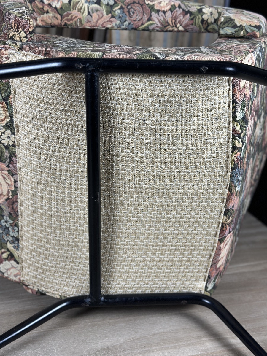 Maurice Cabrol, Pair Of Small Minimalist Armchairs, 1960, Vintage Decor, Black Lacquered-photo-4