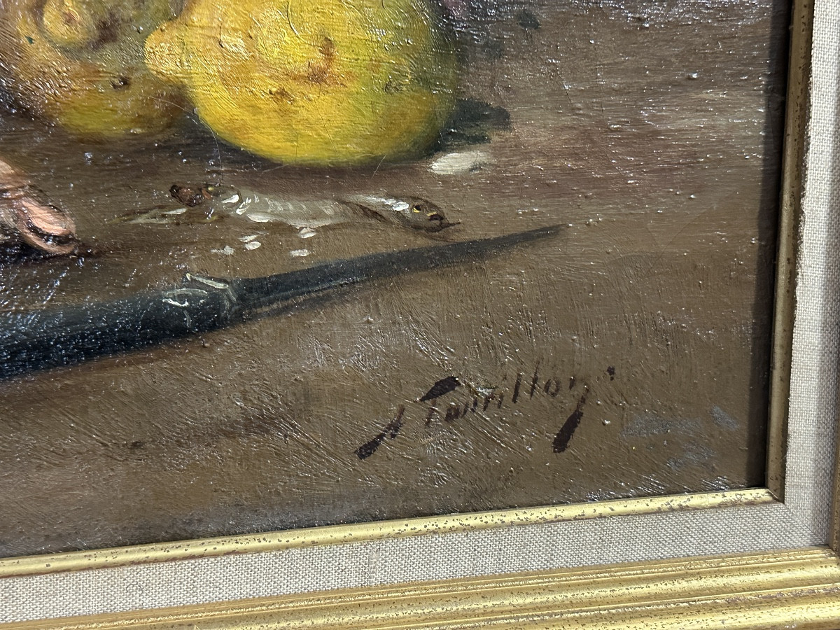 Large Painting Still Life With Asparagus Alfred Tourillon Lagny Group 19th Century-photo-3