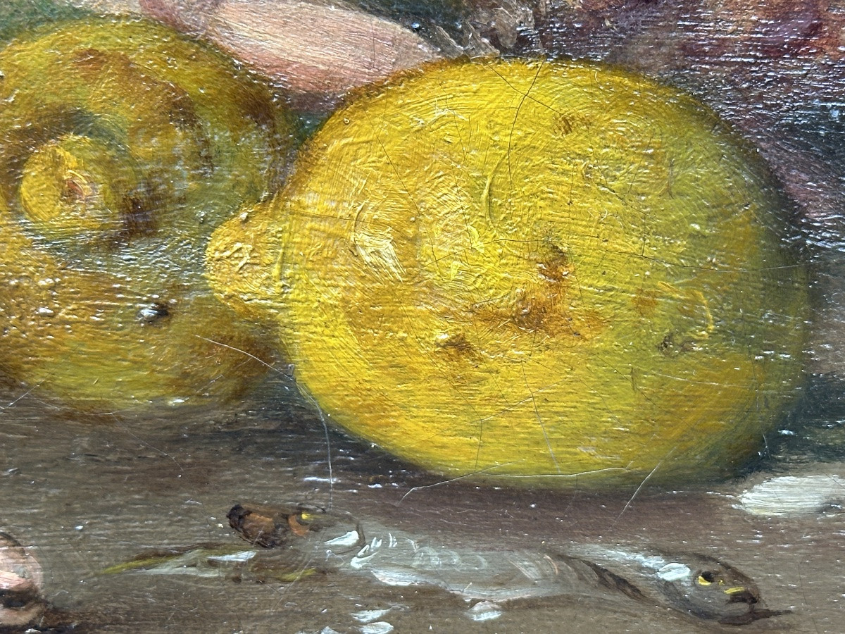 Large Painting Still Life With Asparagus Alfred Tourillon Lagny Group 19th Century-photo-2