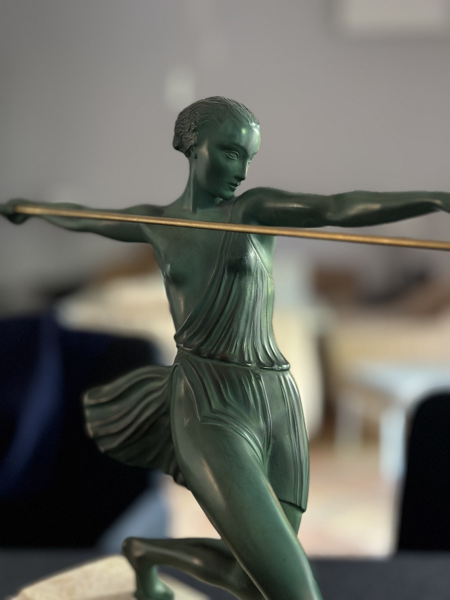 Pierre Le Faguays Sculpture Art Deco Amazone Antiope Au Javelot Max Le Verrier-photo-2