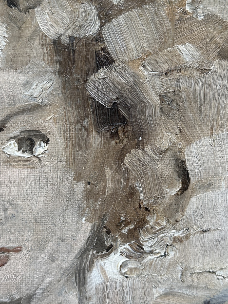 Yuri Gurov  Tableau moderne  portrait femme Française  expressionniste Galerie Londres 114cm-photo-1
