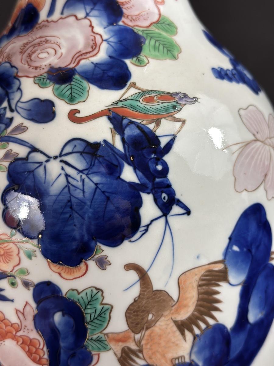 Hichōzan Shinpo Pair Of Large Vases Lions Shishi Imari Japan Arita 19th 50cm Porcelain-photo-2