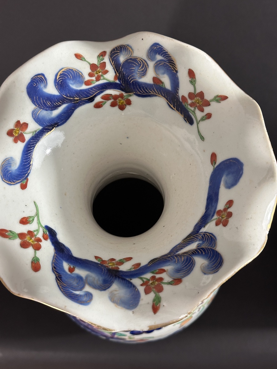 Hichōzan Shinpo Pair Of Large Vases Lions Shishi Imari Japan Arita 19th 50cm Porcelain-photo-1