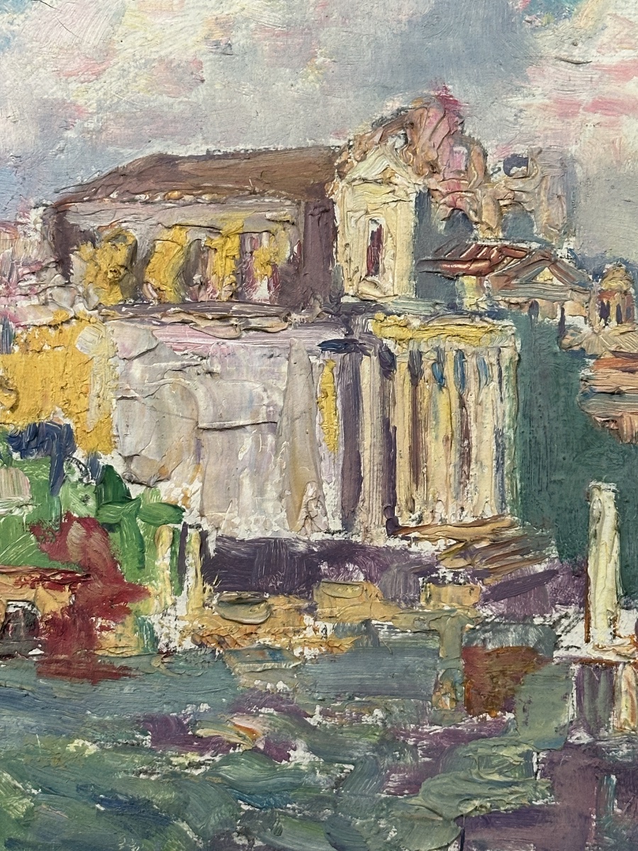 Jean Ningres Painting Landscape View Of Rome Forum Ancient Ruin Coliseum Great Tower Toulouse-photo-1