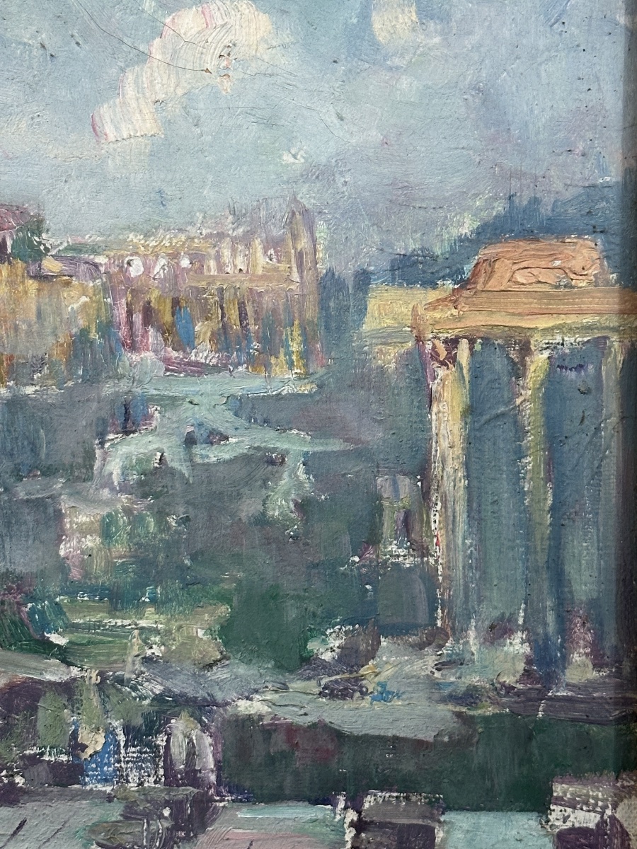 Jean Ningres Painting Landscape View Of Rome Forum Ancient Ruin Coliseum Great Tower Toulouse-photo-2