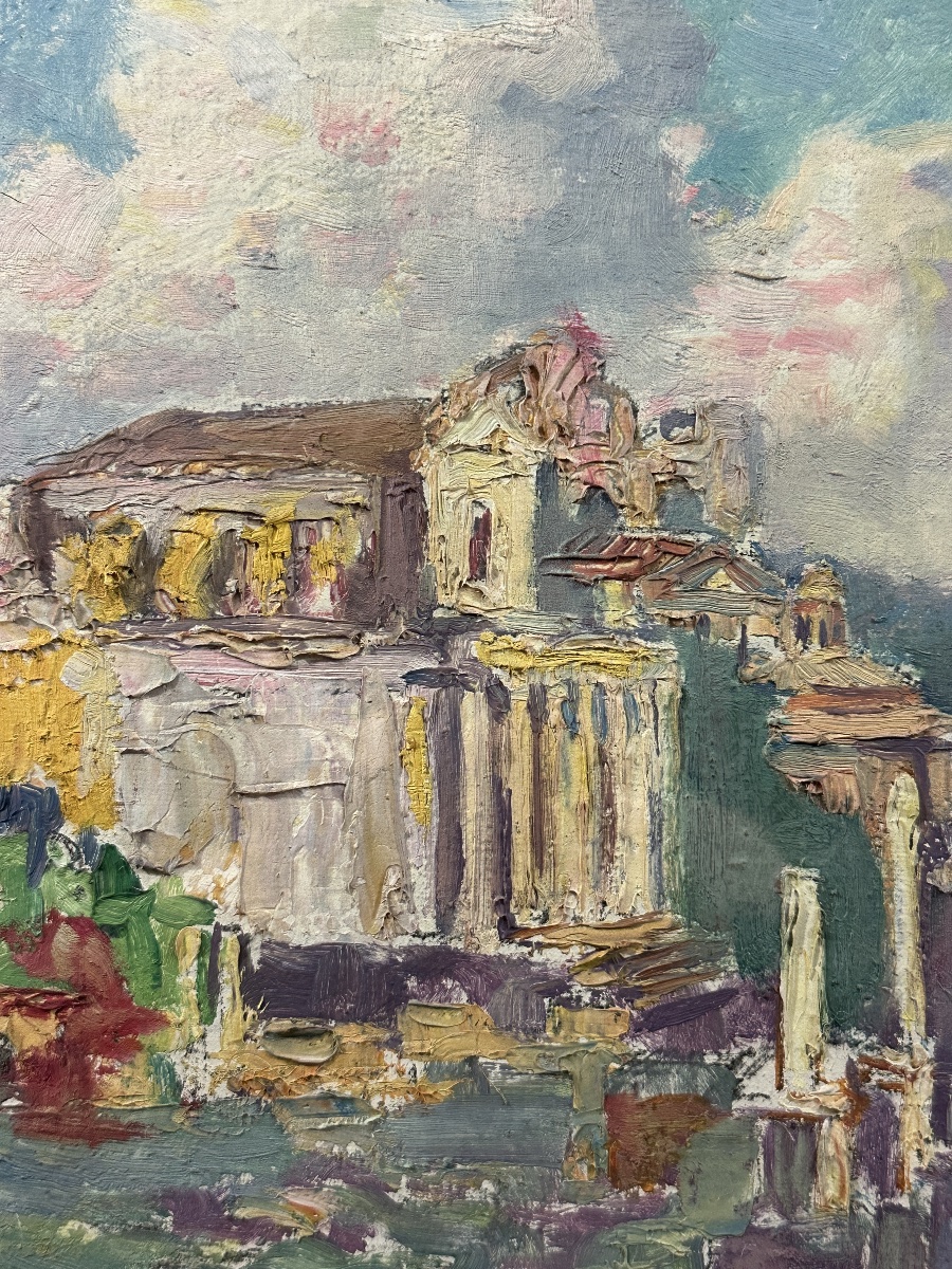 Jean Ningres Painting Landscape View Of Rome Forum Ancient Ruin Coliseum Great Tower Toulouse-photo-3