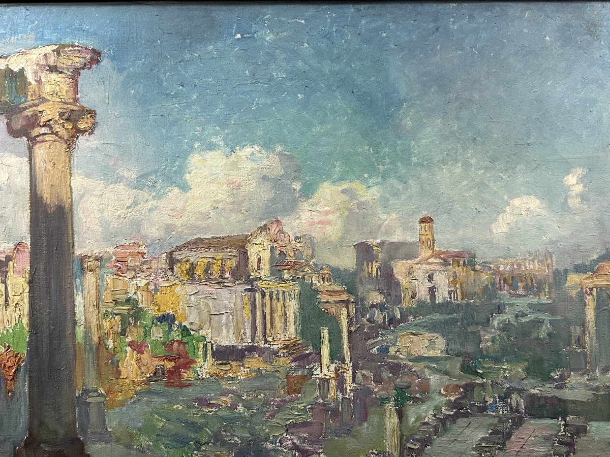 Jean Ningres Painting Landscape View Of Rome Forum Ancient Ruin Coliseum Great Tower Toulouse-photo-5