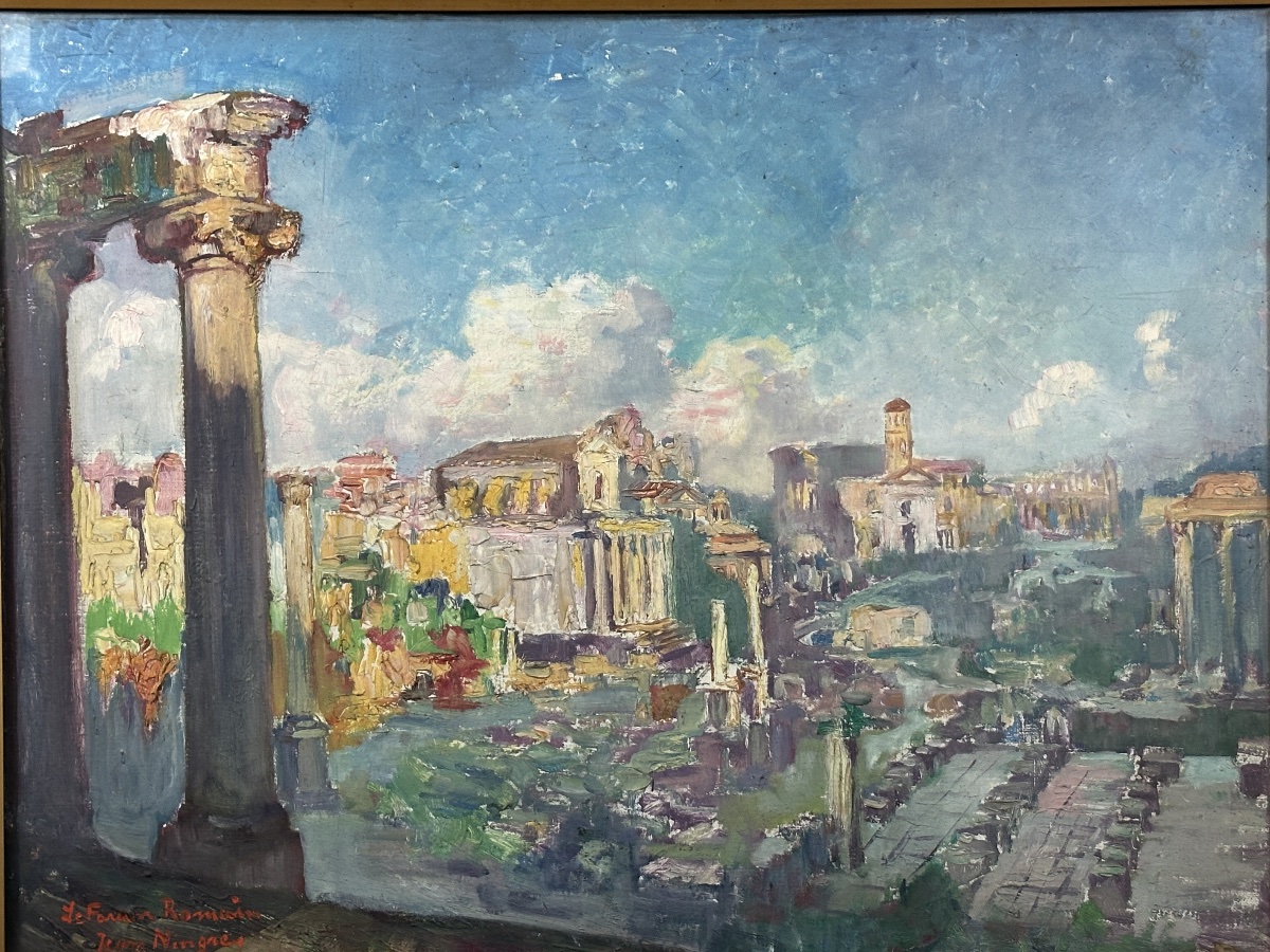 Jean Ningres Painting Landscape View Of Rome Forum Ancient Ruin Coliseum Great Tower Toulouse