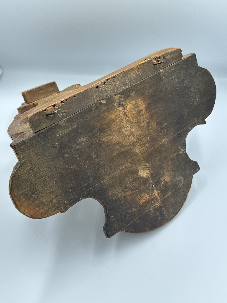 Ancienne console d'applique murale en bois sculpté et doré, époque 18 ème-photo-1