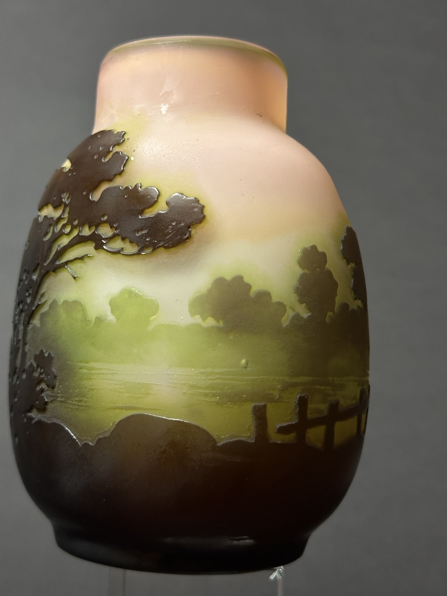 émile Gallé, “lakeside Landscape” Vase With Sunset Fence, 1900, Nancy-photo-4
