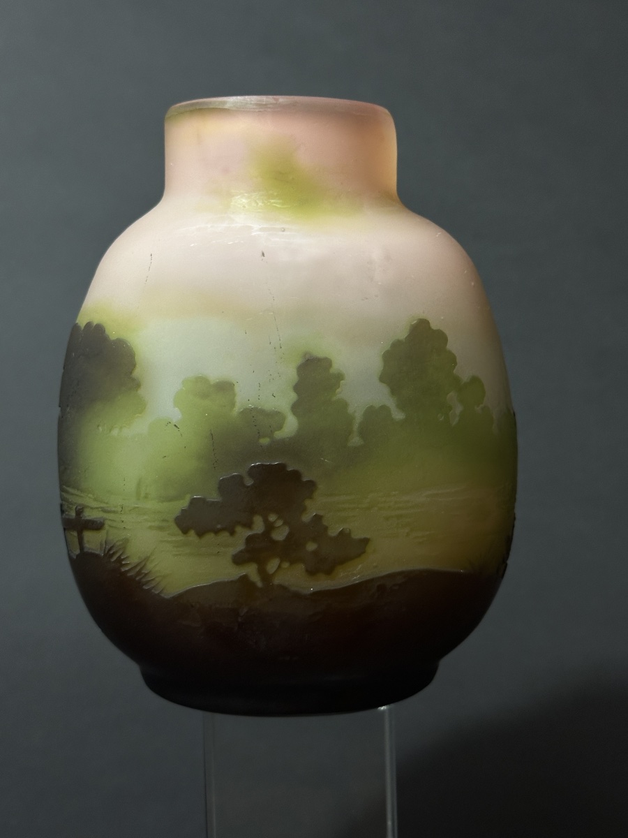 émile Gallé, “lakeside Landscape” Vase With Sunset Fence, 1900, Nancy-photo-3