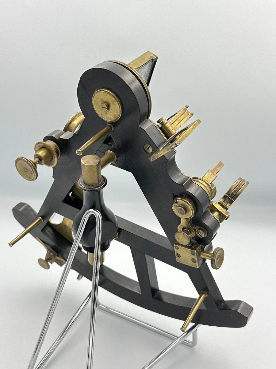 Octant Sextant, Marine Instrument, Ebony, Spencer Browning & Rust, English, 18th Century, Navigation, Bone -photo-3