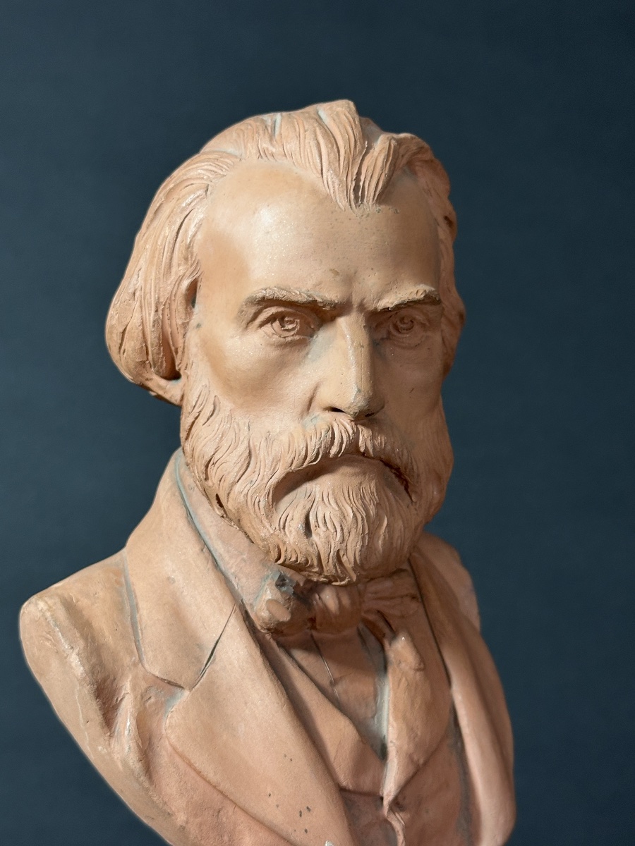 Sculpture originale  portrait Eugène Pelletan écrivain Adolphe Berteault Hugo 1869 commune 