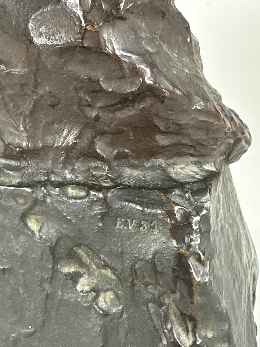 Grande sculpture en bronze Emmanuel  Villanis portrait femme nue Art nouveau Manon gaine 2M 19e-photo-2