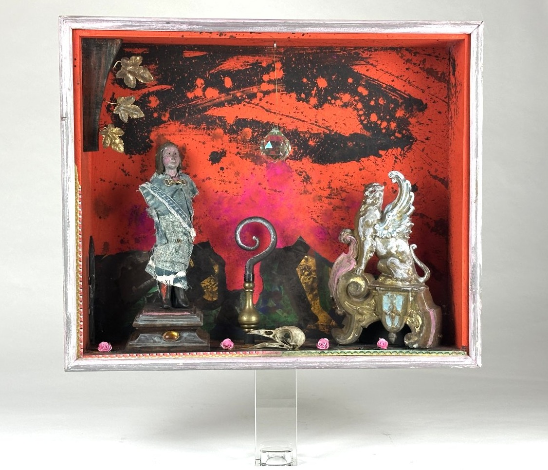 Paul Duchein  Tableau vitrine Boite objet art populaire brut singulier joseph Cornell XX Oedipe