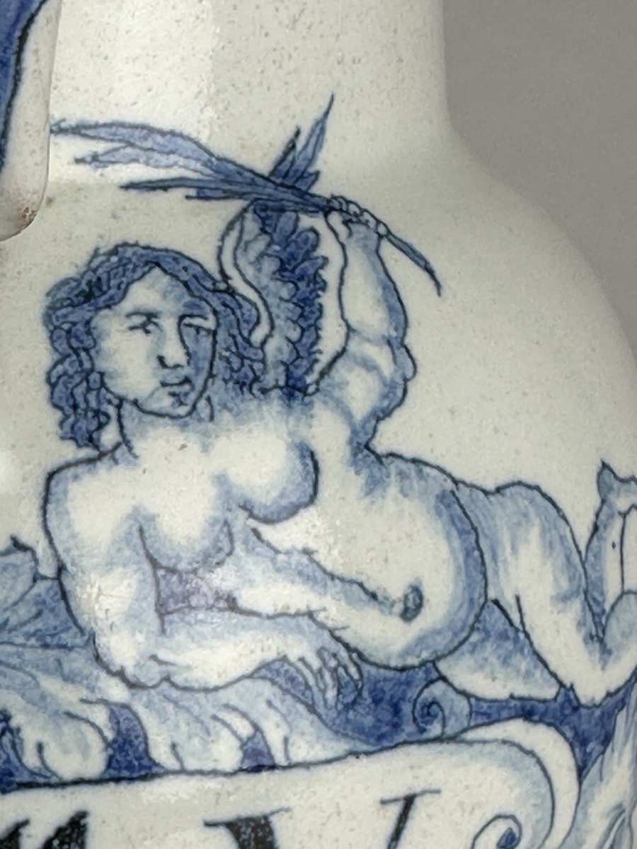 Religious Community Pitcher Featuring A Jesuit Goat And The Ihs Symbol, Italian Earthenware, 17th Century, Venus Pharmacy -photo-4